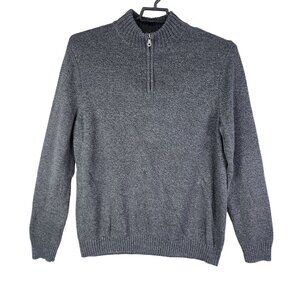 Mens Gray Croft & Barrow Sweater 1/4 Zip Long Sleeve Size XL Tall